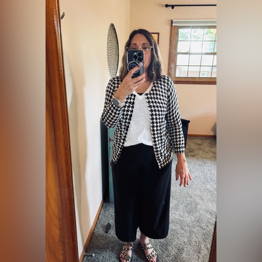 Joseph Monochrome Houndstooth Sweater